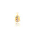 Solid Gold Diamond Bezel Shell Charm Pendant