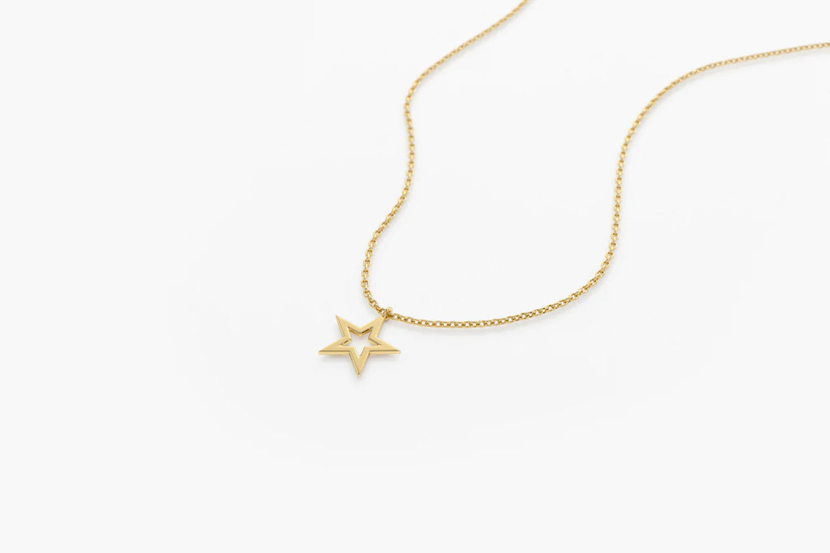Solid Gold Star Necklace