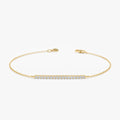 Solid Gold Long Diamond Bar Bracelet
