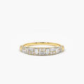 Solid Gold Baguette Diamond Stacking Ring