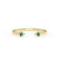 Solid Gold Natural Emerald Cuff Ring