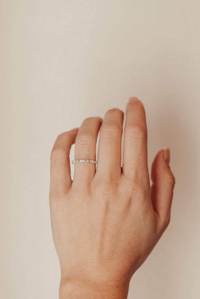 Solid Gold Fancy Pattern Diamond Band