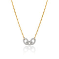 Solid Gold Diamond Puff Link Necklace (D93370)