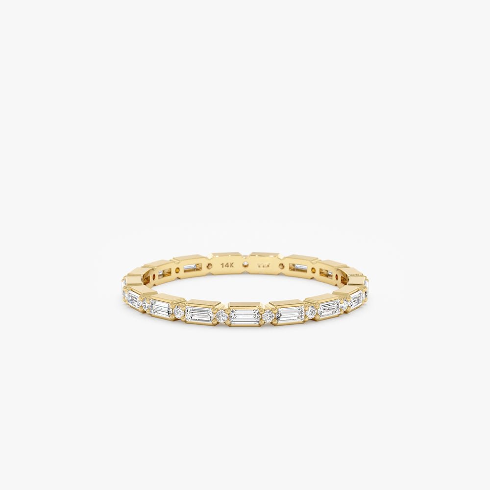 Solid Gold Diamond Dot Dash Eternity Ring