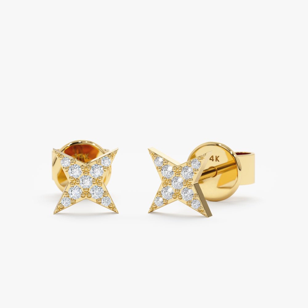 Solid Gold North Star Diamond Studs