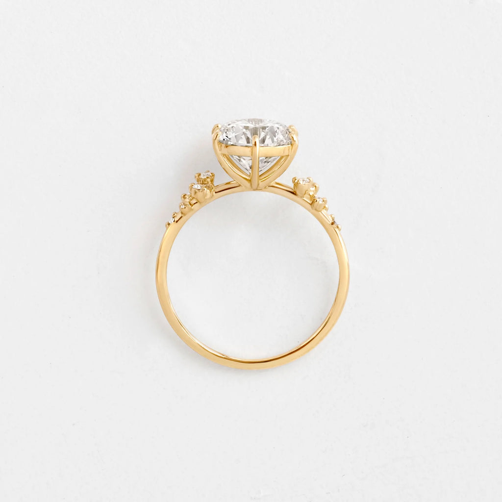 Solid Gold 2 CT Round Cut Lab-Grown Diamond Ring