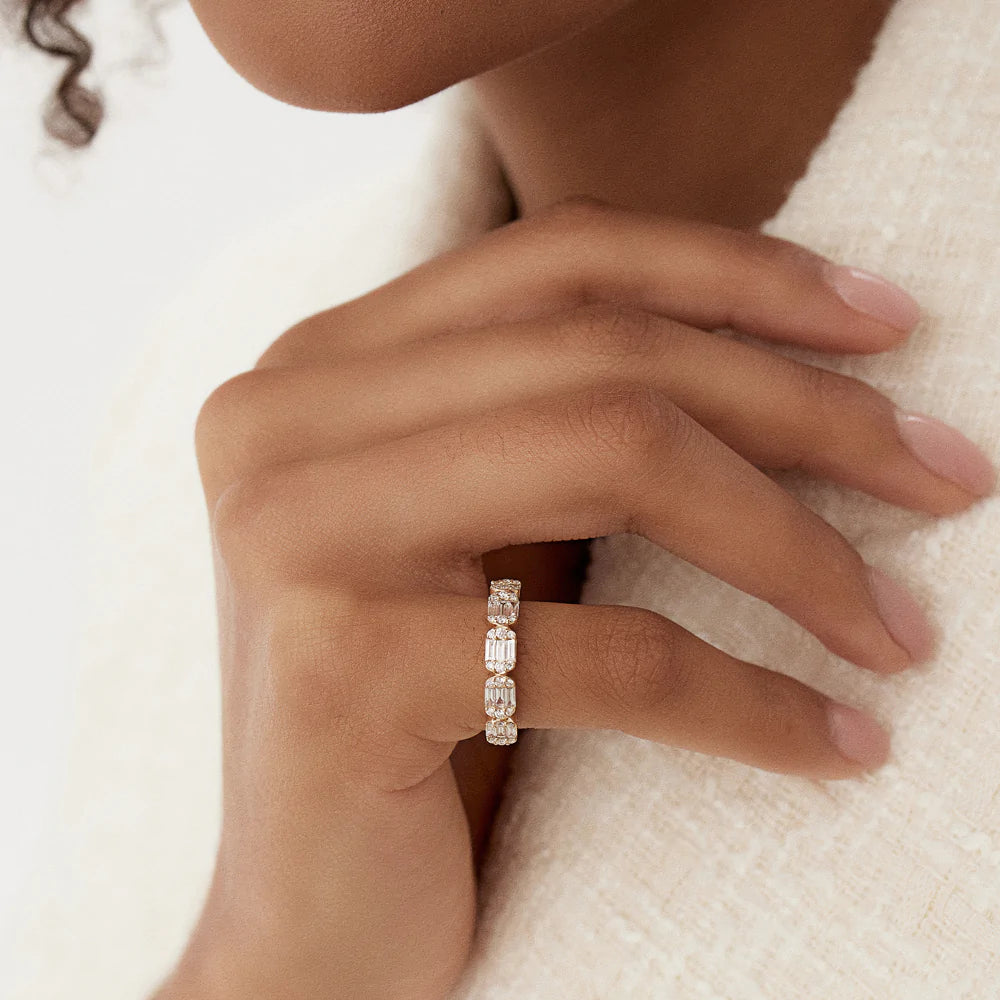 Baguette and Round Moissanite Anniversary, photo 3