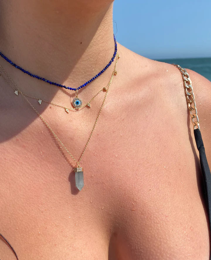 Solid Gold Diamond Triangle Choker