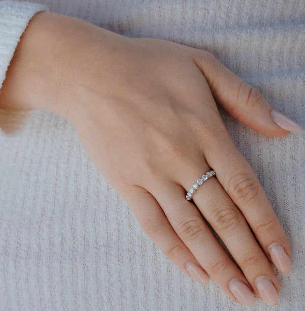 Solid Gold Lab Grown Round Stackable Ring