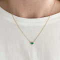 Solid Gold Colombian Emerald Necklace