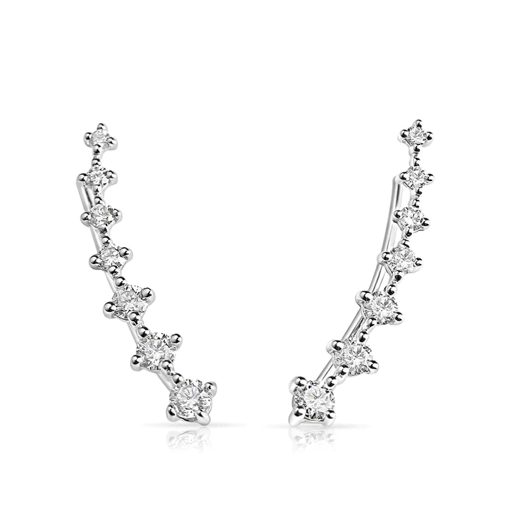 Solid Gold Ivy Diamond Climber Earrings