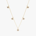 Solid Gold Evil Eye Charms Necklace (C4CAE0)