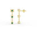 Solid Gold Dangle Drop Emerald Earrings (DA04BD)