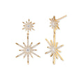 Solid Gold Diamond Starburst Drop Earrings