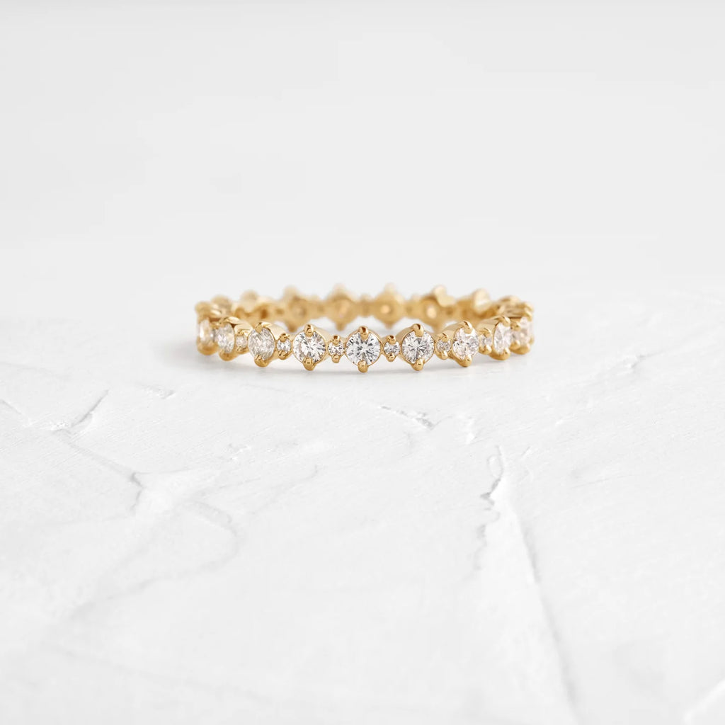 Solid Gold Lab-Grown Diamond Wavelet Band