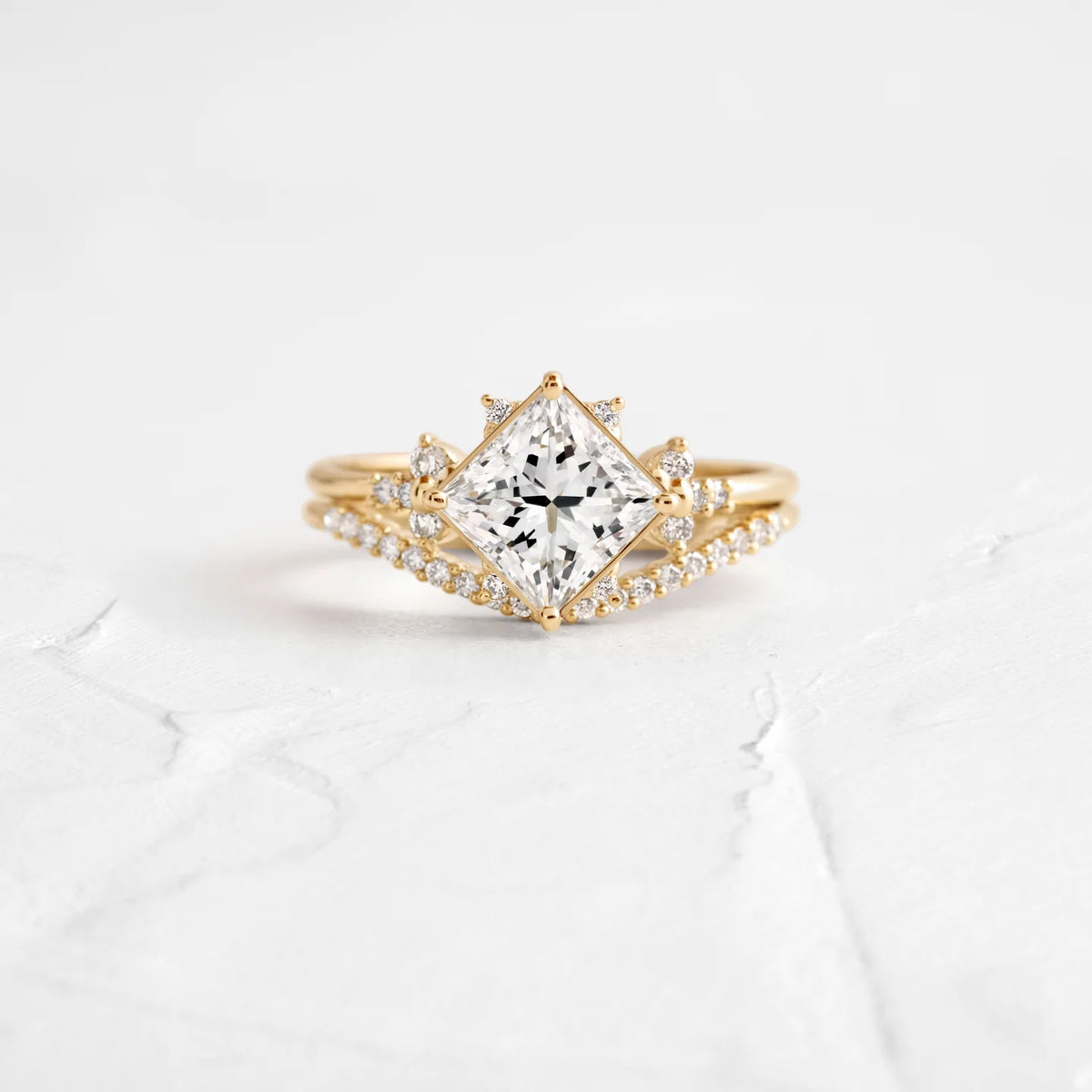 Solid Gold 2 CT Lab-Grown Diamond Coronet Band