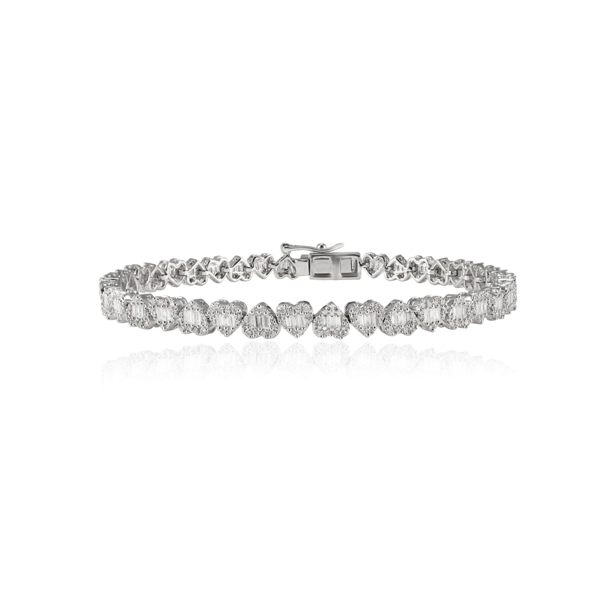 Solid Gold Diamond Heart Bracelet