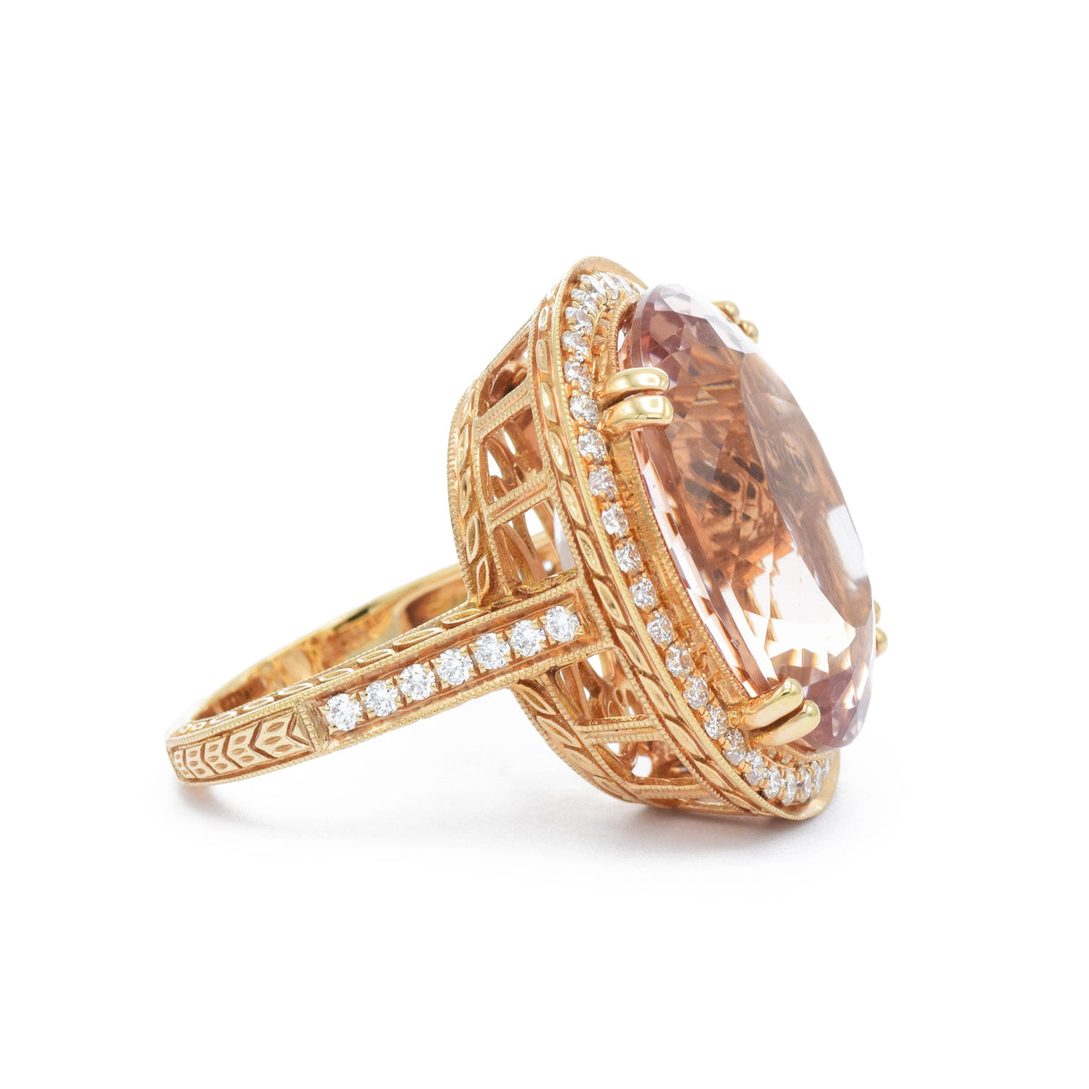 Solid Gold Morganite Ring