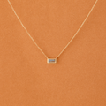 Solid Gold Dainty Labradorite Necklace (1F538C)