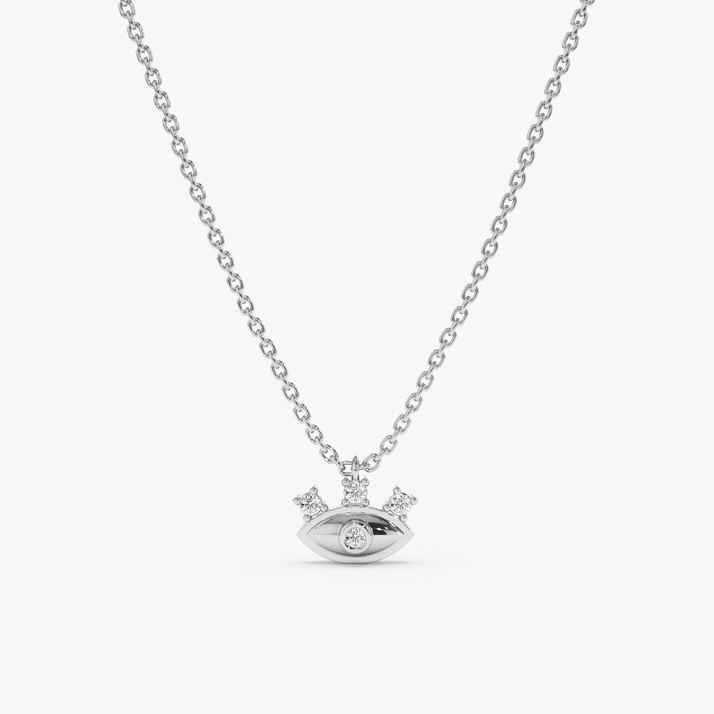 Solid Gold Diamond Eye Lash Necklace