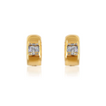 Solid Gold Illusion Baguette Hoop