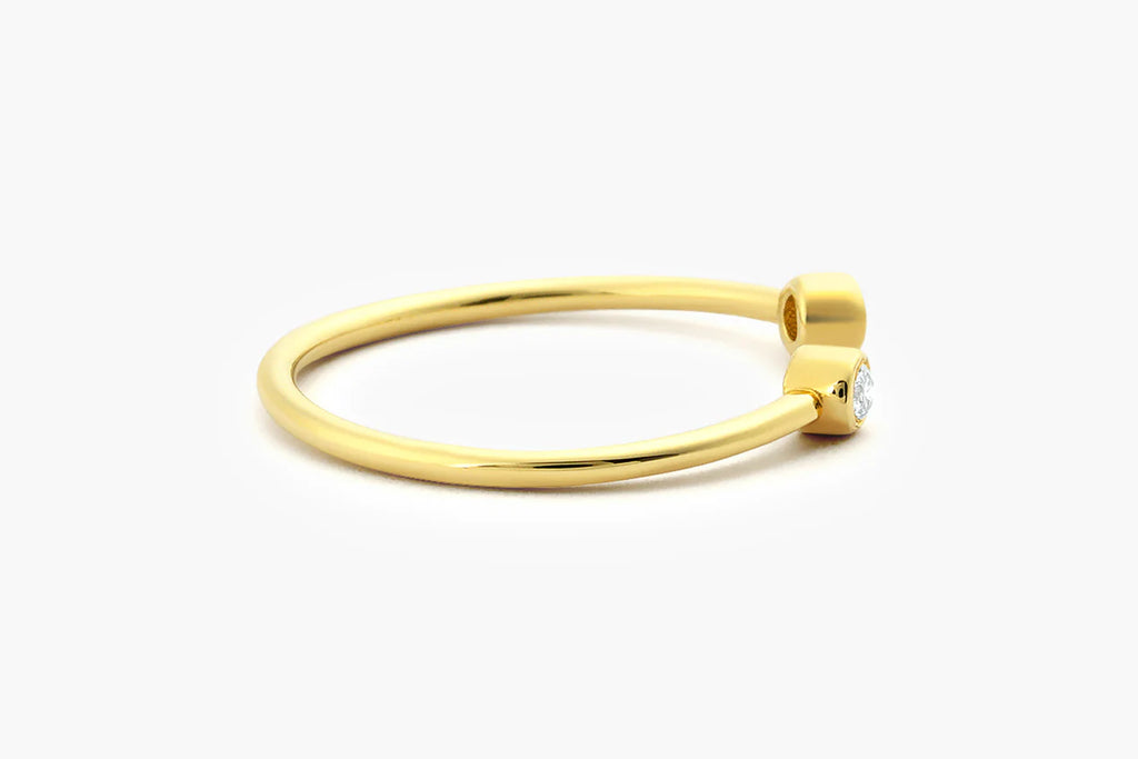 Solid Gold Double Bezel Set Open Diamond Ring