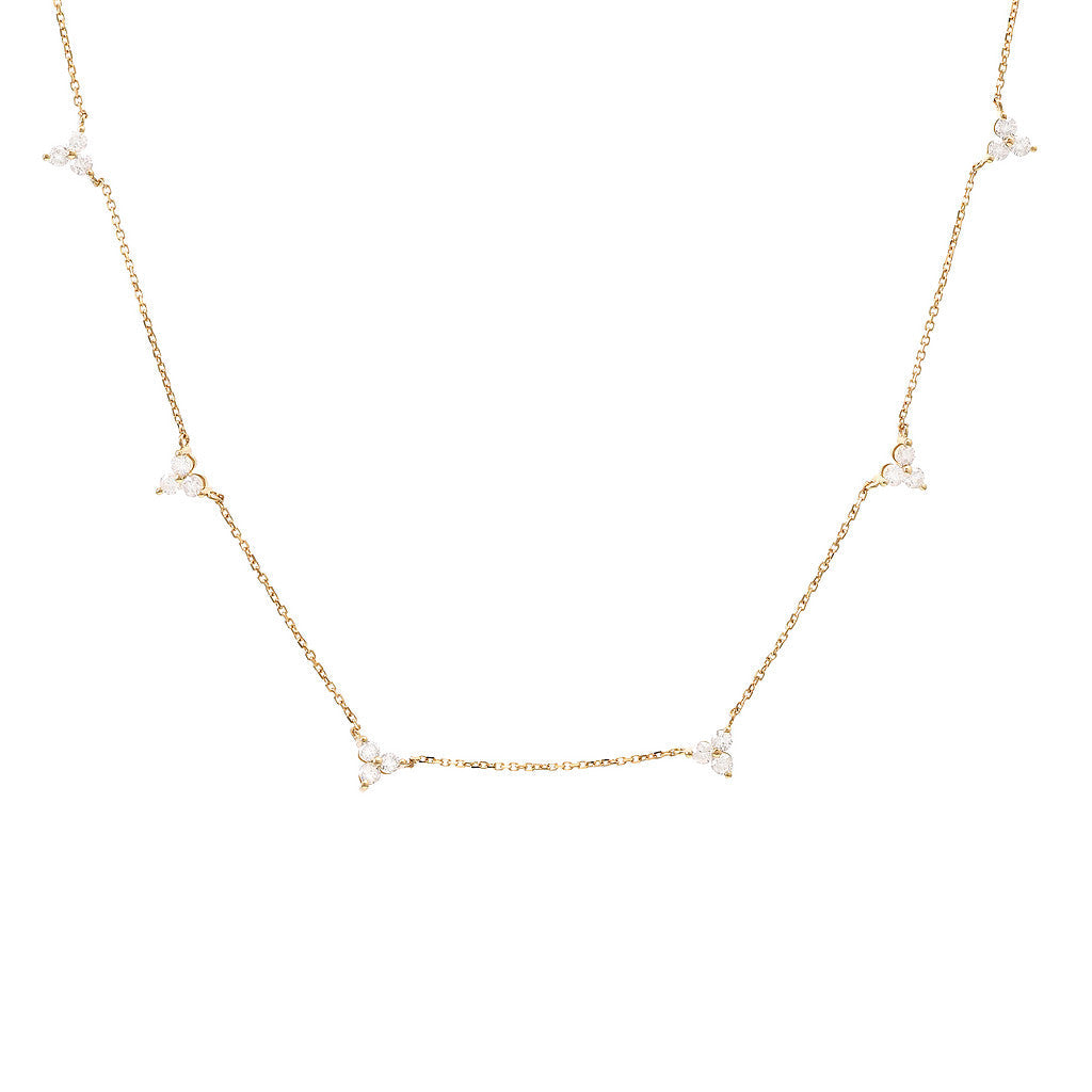 Solid Gold Diamond Multi Trio Necklace