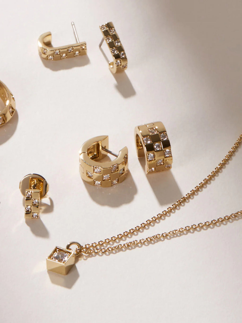 Solid Gold & Natural Diamond Hoop Earrings