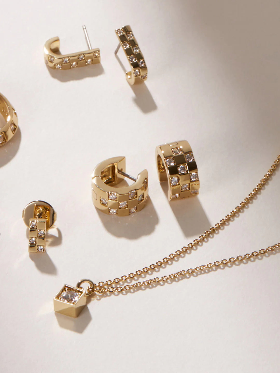 Solid Gold & Natural Diamond Hoop Earrings