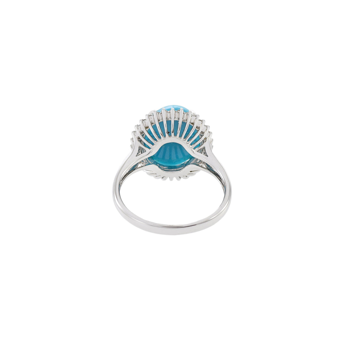 Solid Gold Turquoise And Diamond Ring (B66830)