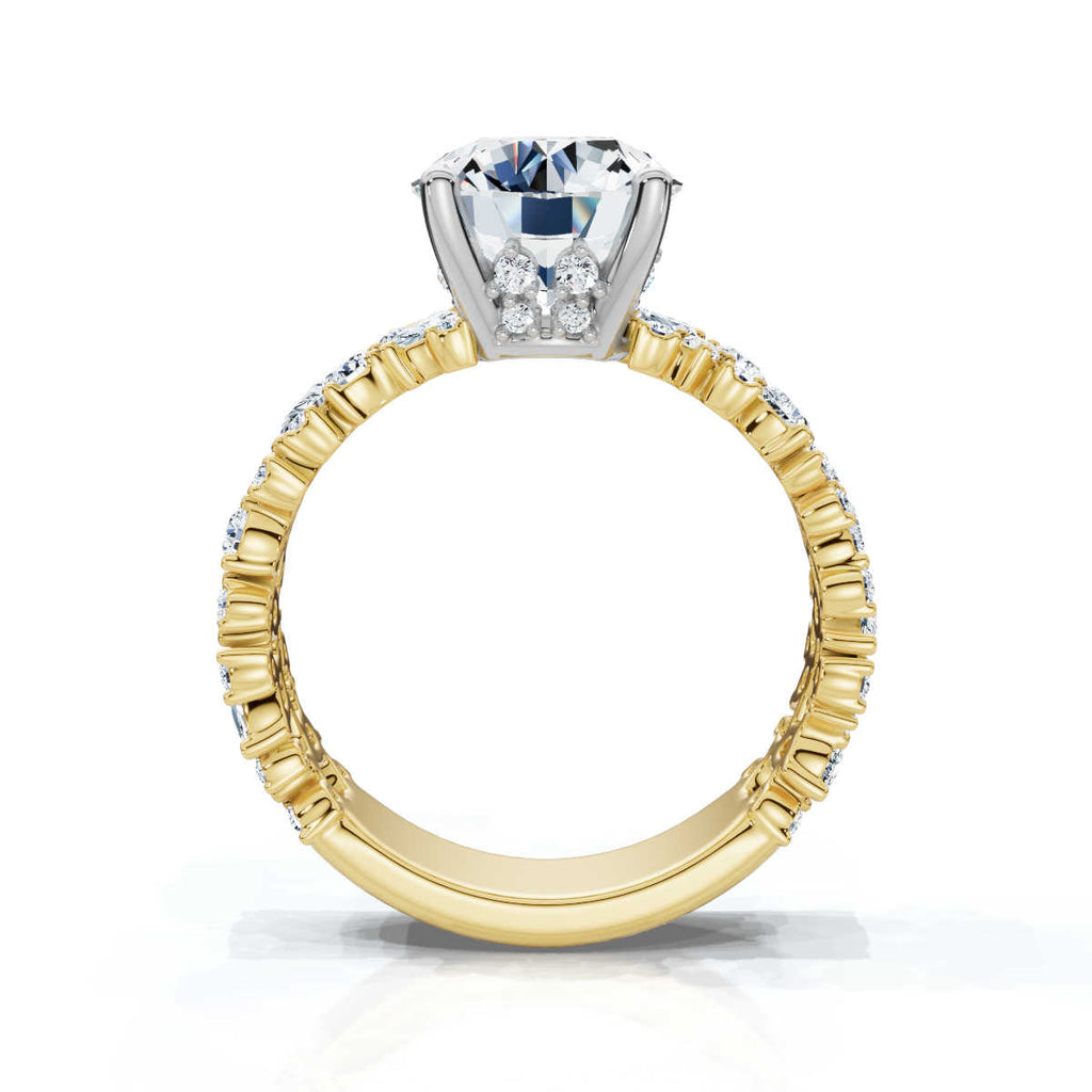 Solid Gold Round Shape Lab Grown Diamond Ring (04DE0B)