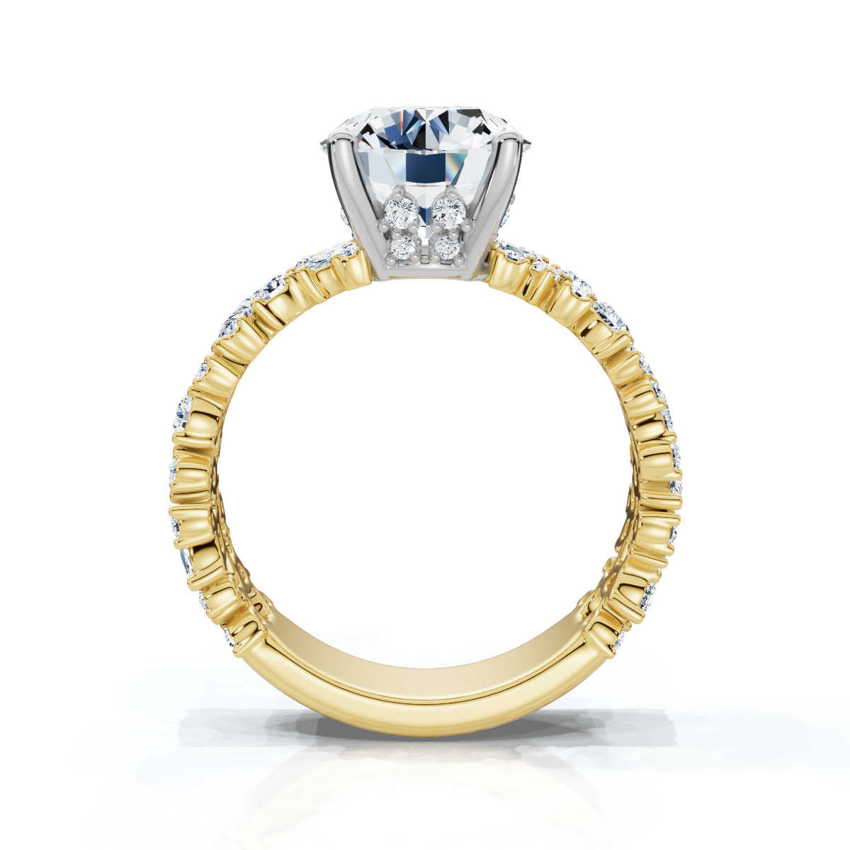 Solid Gold Round Shape Lab Grown Diamond Ring (04DE0B)