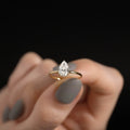 Solid Gold Pear Cut Lab-Grown Diamond Ring (C4B973)