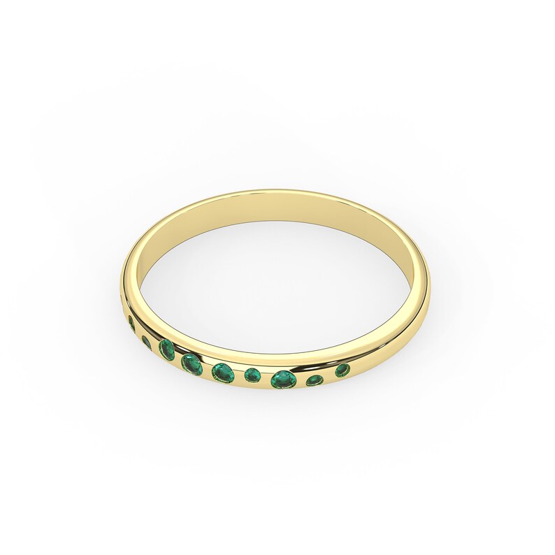 Solid Gold Emerald Cluster Ring