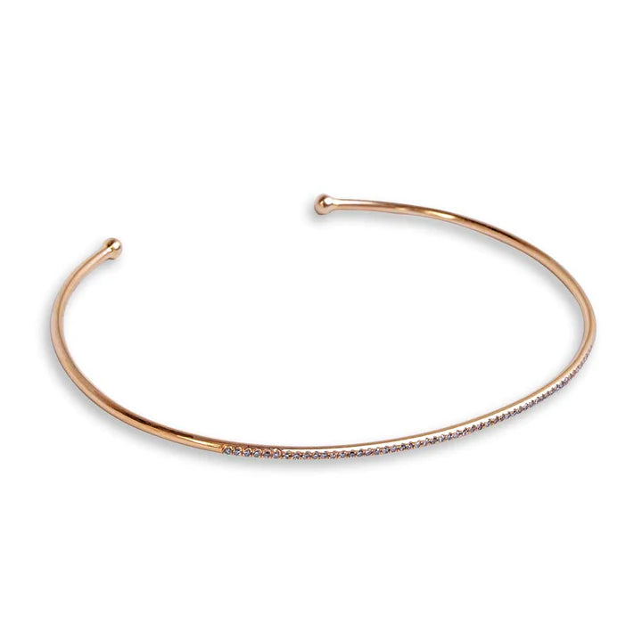 Solid Gold Delicate Diamond Cuff Bracelet