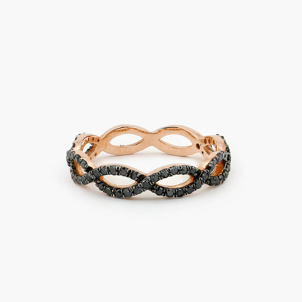 Solid Gold Black Diamond Micro Pave Ring