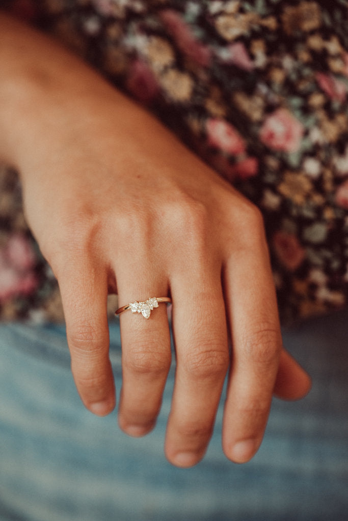Solid Gold Marquise Diamond Ring (69C928)
