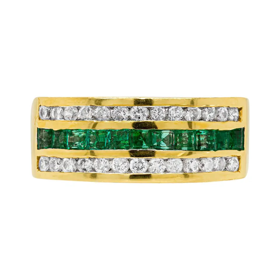 Solid Gold Half Eternity Square Emer