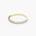 Solid Gold Round Diamond Shared Prong Wedding Ring