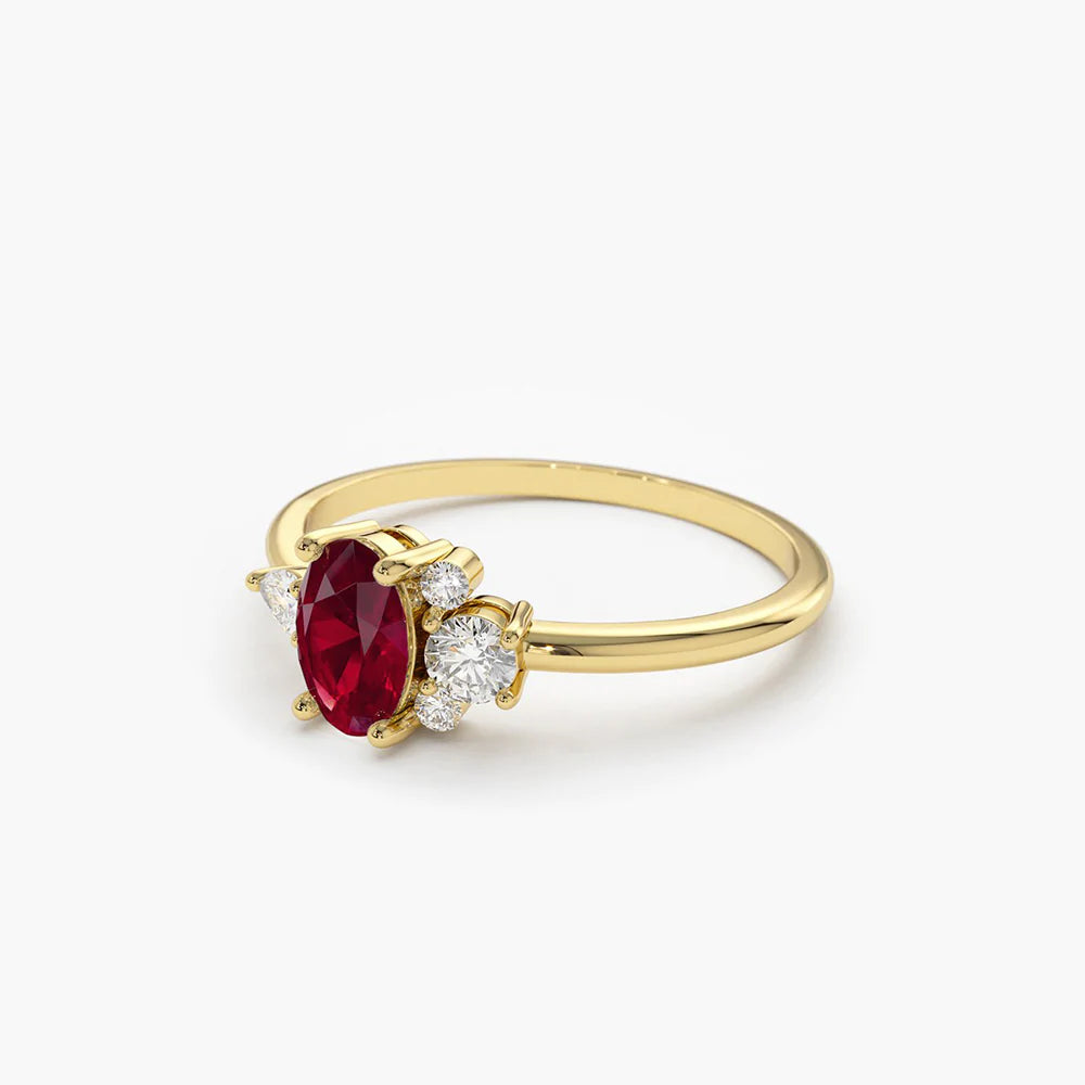 14K Solid Gold 0.19 CT Lab Grown Diamond Ring