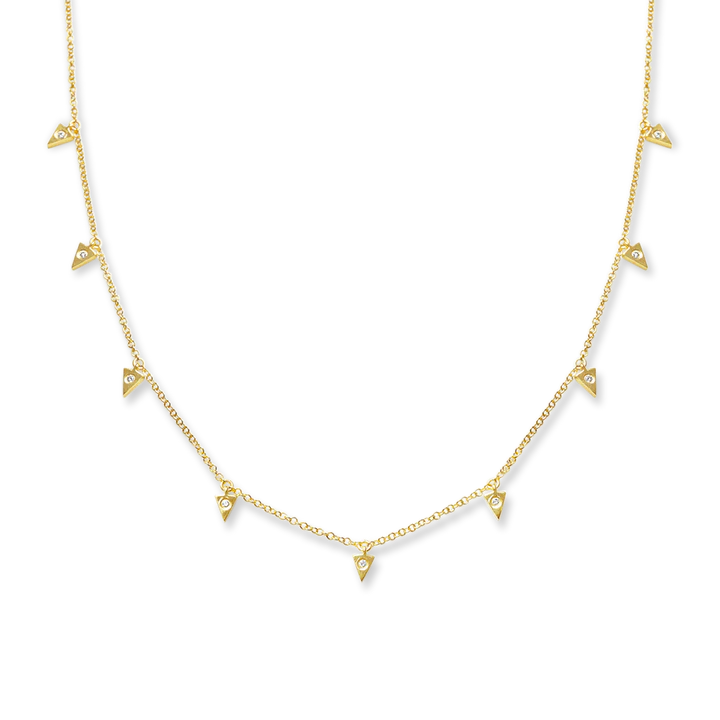 Solid Gold Diamond Triangle Choker