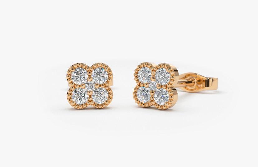 Solid Gold Moissanite Diamond Studs