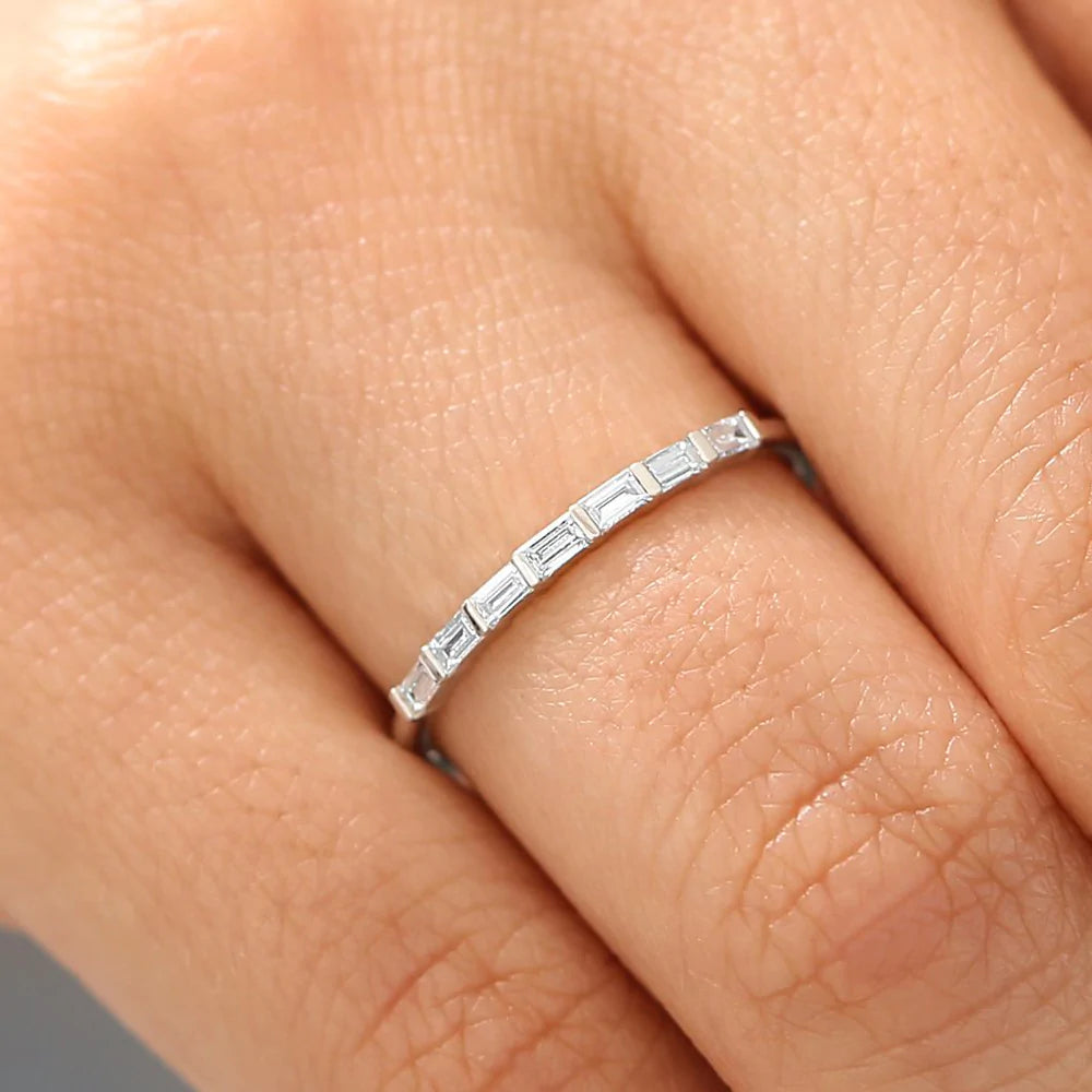 7 Stone Baguette Moissanite Wedding Ring, photo 8
