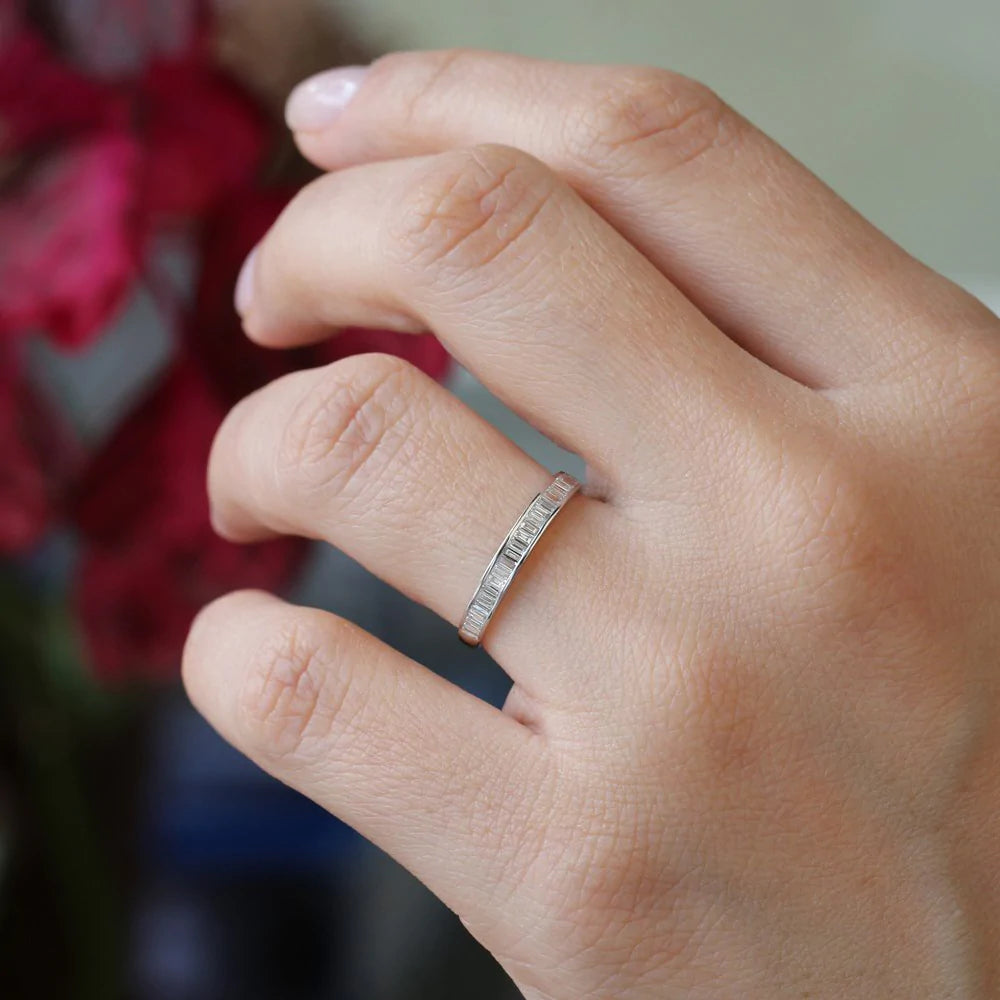 3mm Baguette Moissanite Channel Setting Ring, photo 3