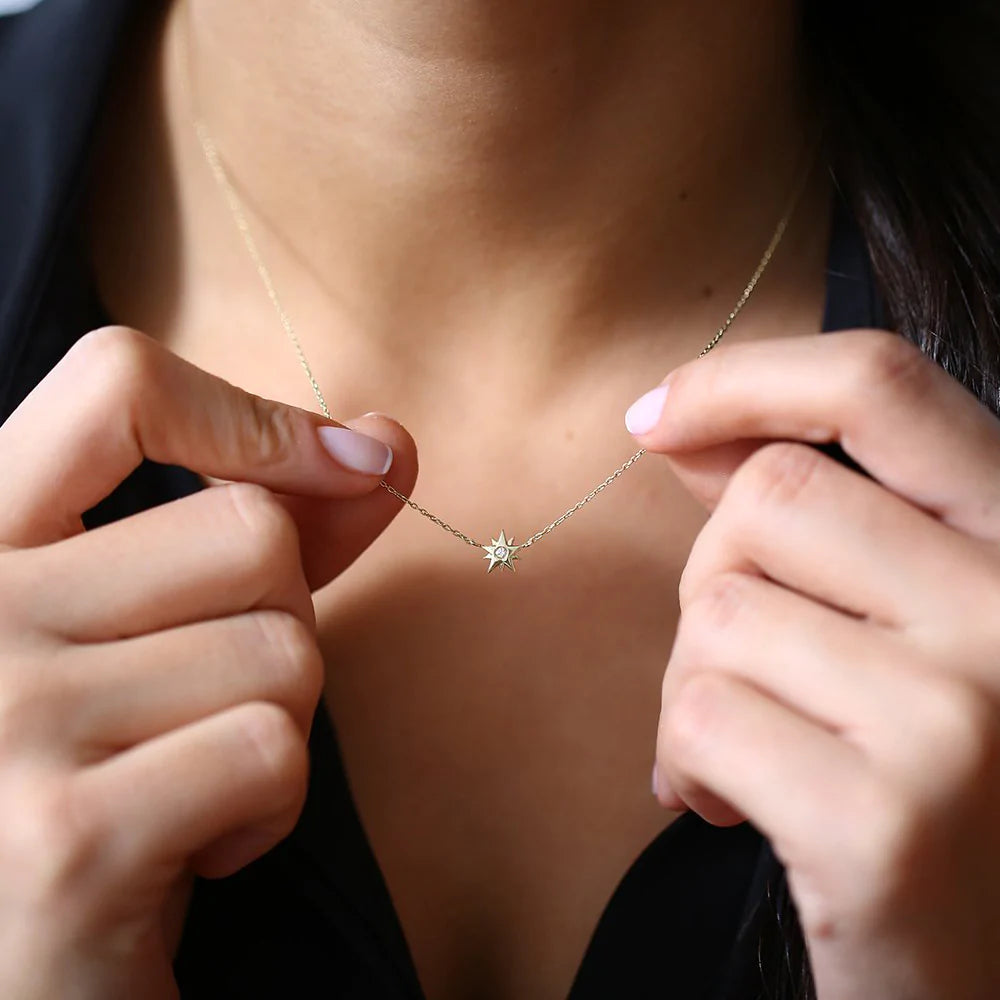 14K Solid Gold 0.03 CT Lab Grown Diamond Ring