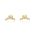 Solid Gold Bezel Graduated Diamond Climber Earring