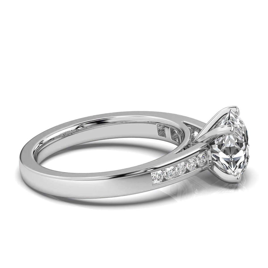 18K Solid Gold Solitaire Lab Grown Diamond Ring (85AE-4E02)
