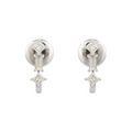Solid Gold Dangle Diamond Tiny Earrings