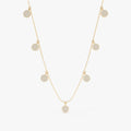 Solid Gold Diamond Disc Drop Necklace (E10C58)