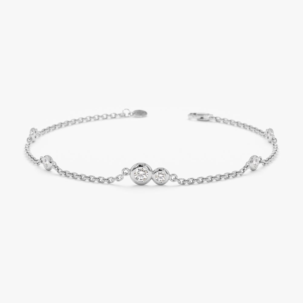 Solid Gold Diamond Station Bracelet
